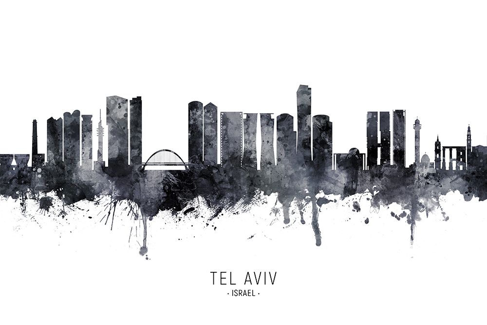 Tel Aviv Israel Skyline art print by Michael Tompsett for $57.95 CAD
