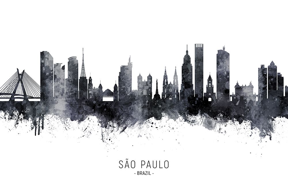 SAo Paulo Skyline Brazil art print by Michael Tompsett for $57.95 CAD