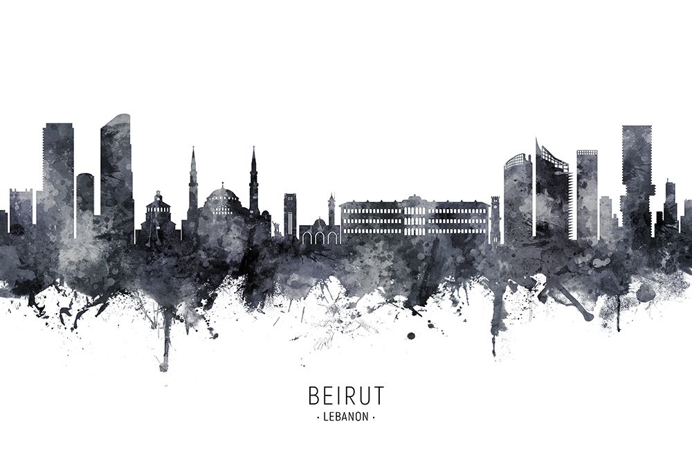 Beirut Lebanon Skyline art print by Michael Tompsett for $57.95 CAD