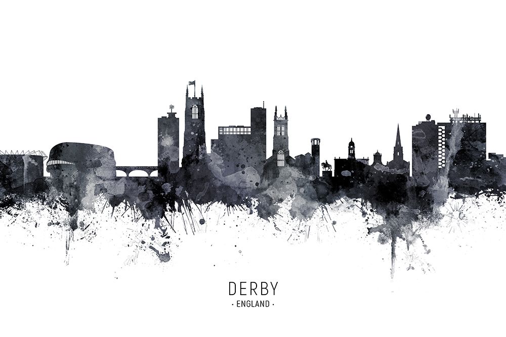 Derby England Skyline art print by Michael Tompsett for $57.95 CAD