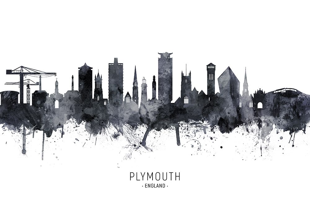 Plymouth England Skyline art print by Michael Tompsett for $57.95 CAD