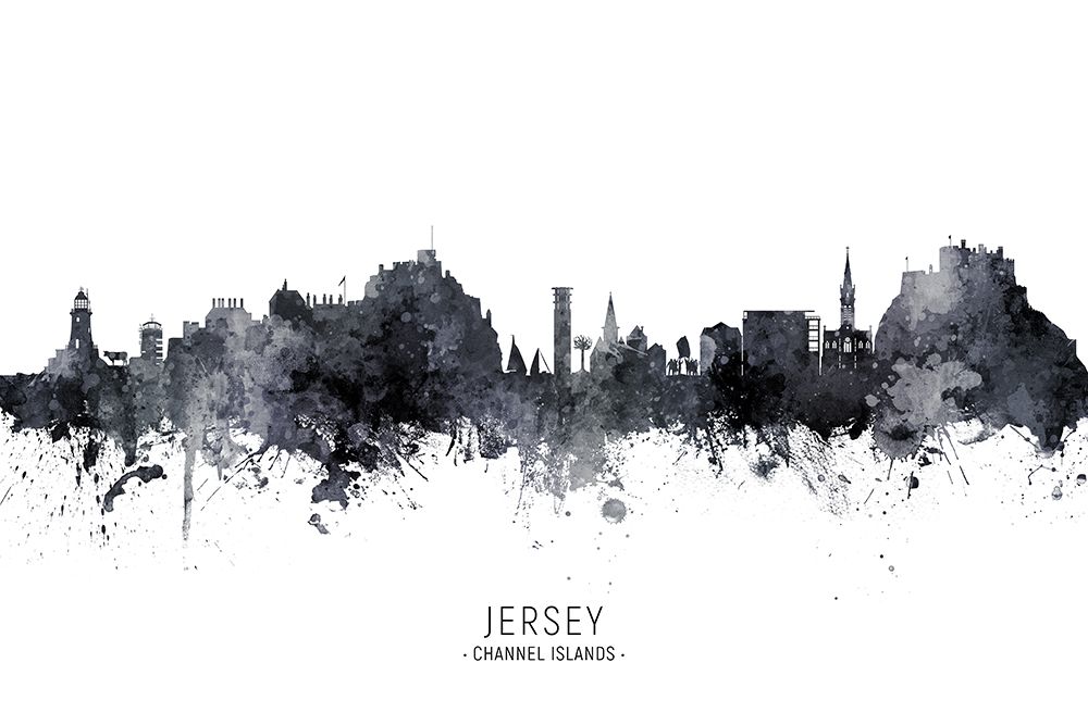 Jersey Channel Islands Skyline art print by Michael Tompsett for $57.95 CAD