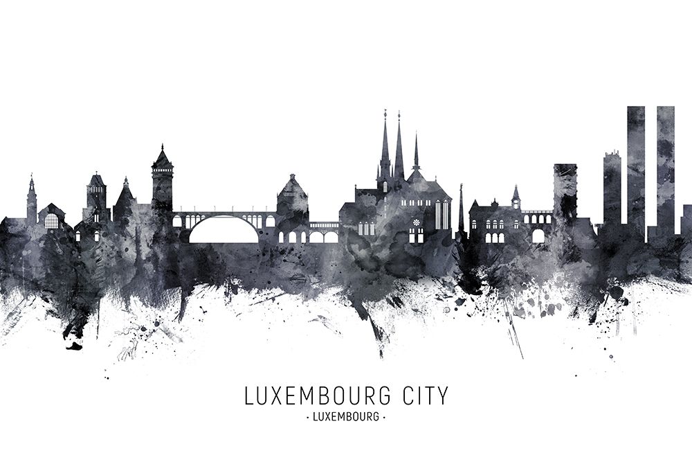 Luxembourg City Skyline art print by Michael Tompsett for $57.95 CAD