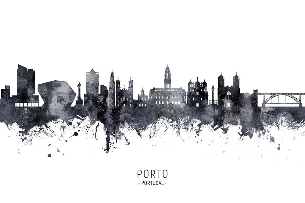 Porto Portugal Skyline art print by Michael Tompsett for $57.95 CAD