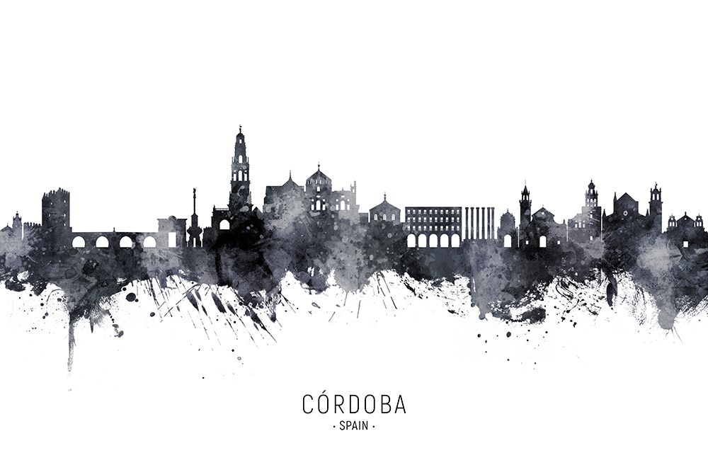 CAAndsup3;rdoba Spain Skyline art print by Michael Tompsett for $57.95 CAD