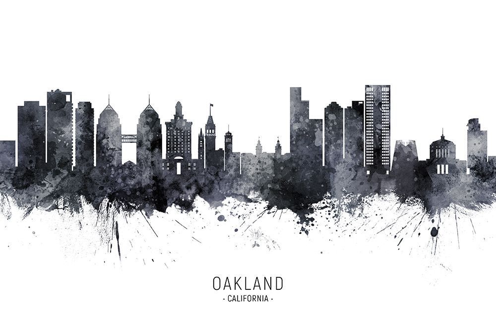 Oakland California Skyline art print by Michael Tompsett for $57.95 CAD