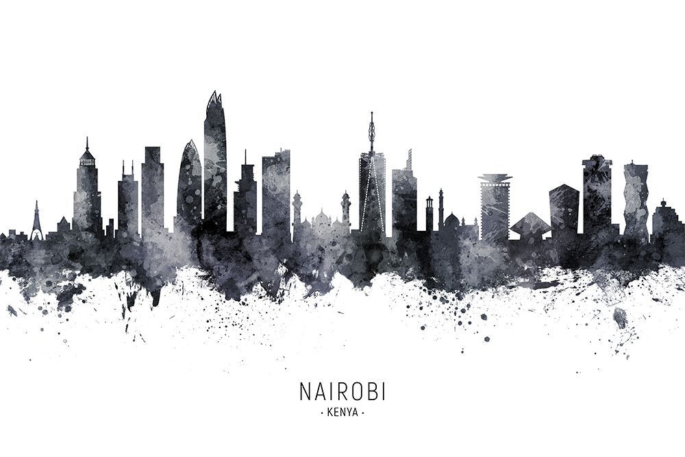 Nairobi Kenya Skyline art print by Michael Tompsett for $57.95 CAD