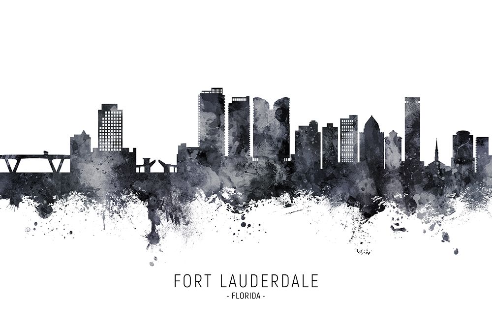 Fort Lauderdale Florida Skyline art print by Michael Tompsett for $57.95 CAD