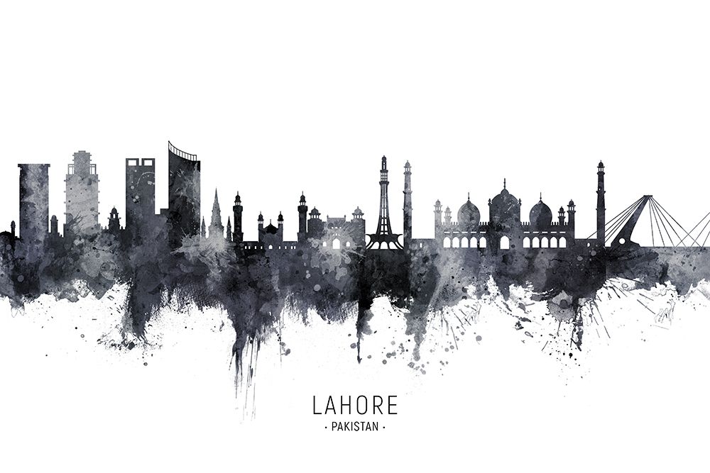 Lahore Pakistan Skyline art print by Michael Tompsett for $57.95 CAD