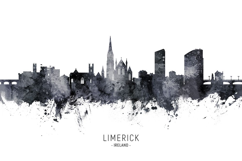 Limerick Ireland Skyline art print by Michael Tompsett for $57.95 CAD