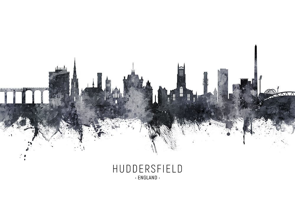 Huddersfield England Skyline art print by Michael Tompsett for $57.95 CAD