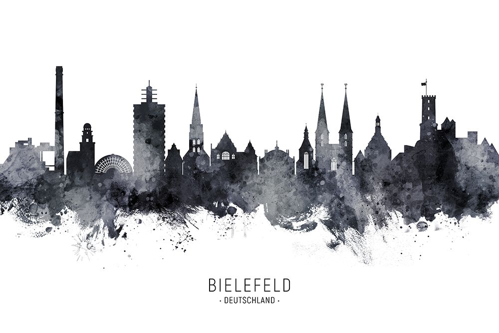 Bielefeld Germany Skyline art print by Michael Tompsett for $57.95 CAD