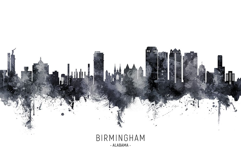 Birmingham Alabama Skyline art print by Michael Tompsett for $57.95 CAD