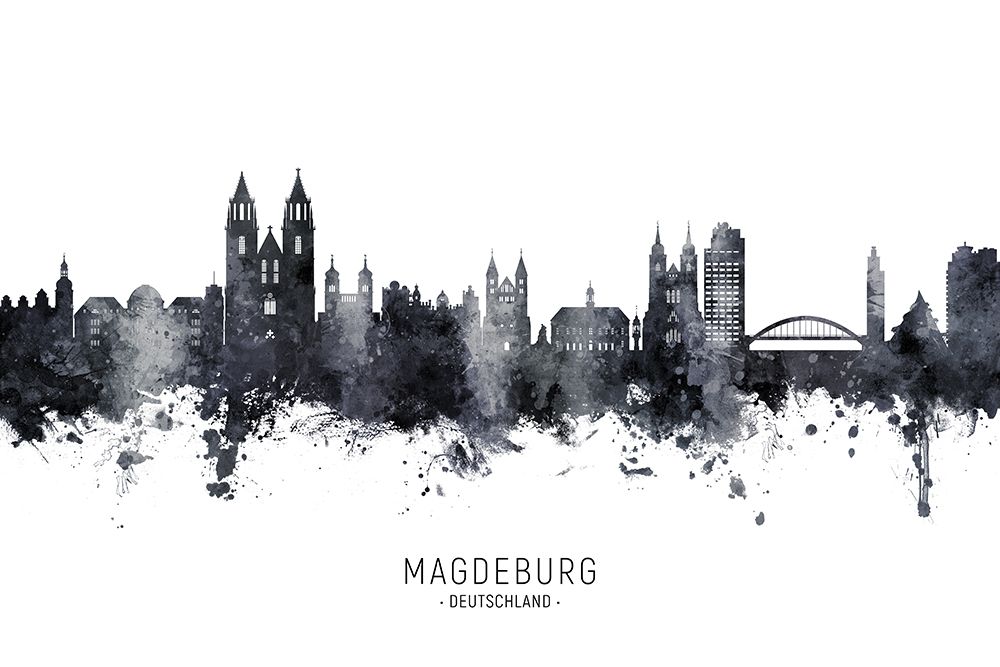 Magdeburg Germany Skyline art print by Michael Tompsett for $57.95 CAD