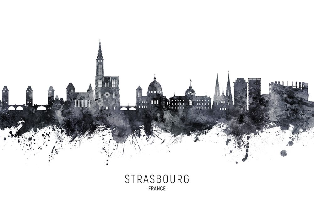 Strasbourg France Skyline art print by Michael Tompsett for $57.95 CAD