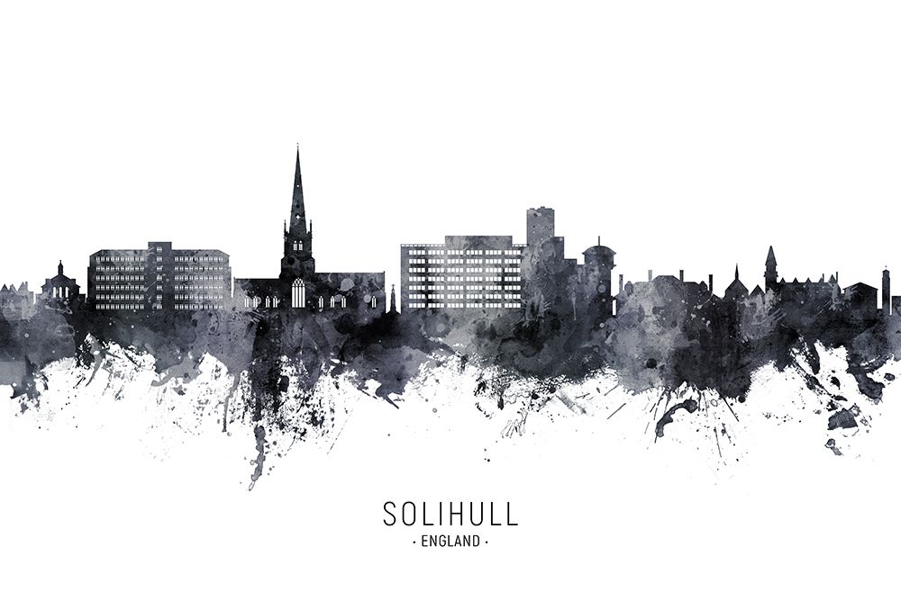 Solihull England Skyline art print by Michael Tompsett for $57.95 CAD