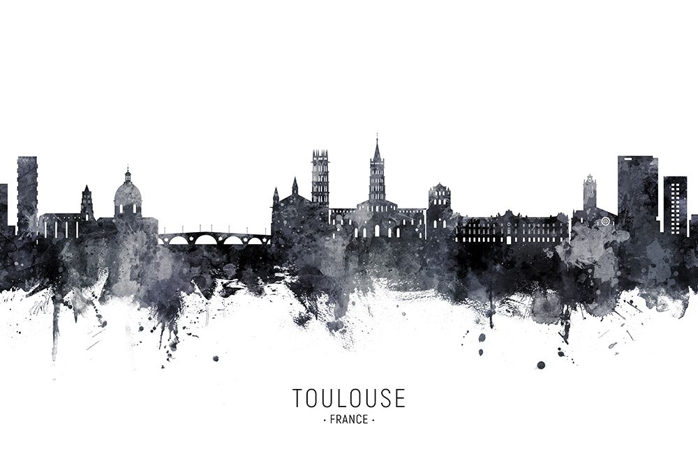 Toulouse France Skyline art print by Michael Tompsett for $57.95 CAD
