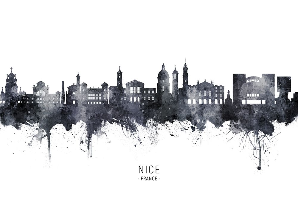 Nice France Skyline art print by Michael Tompsett for $57.95 CAD