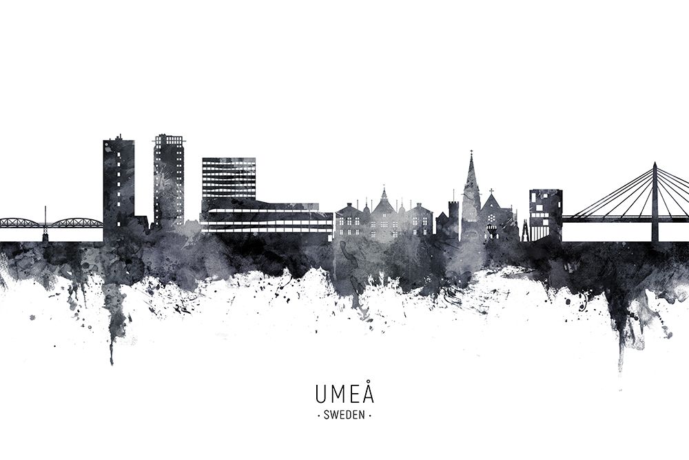 UmeAy Sweden Skyline art print by Michael Tompsett for $57.95 CAD