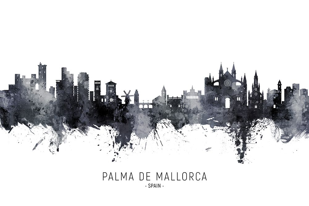 Palma de Mallorca Spain Skyline art print by Michael Tompsett for $57.95 CAD