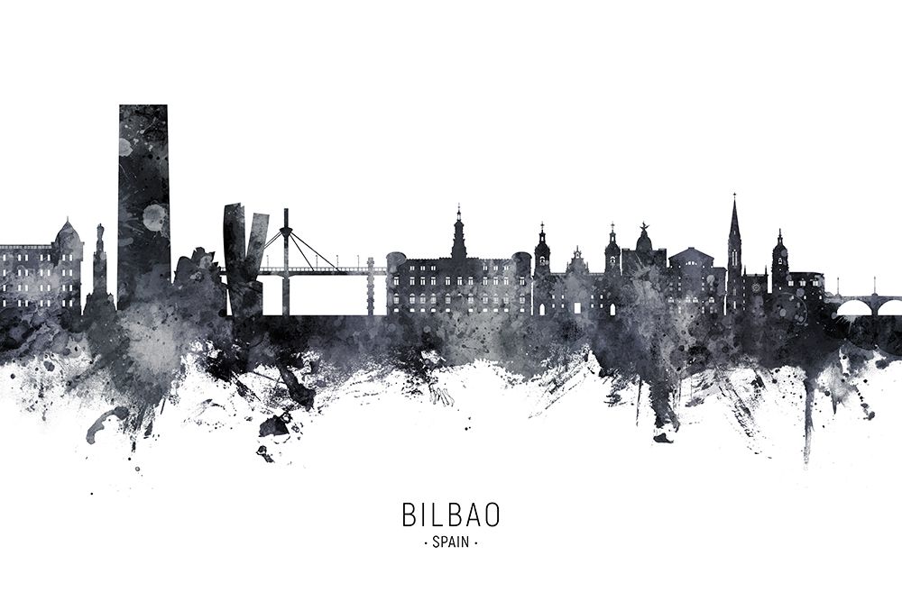 Bilbao Spain Skyline art print by Michael Tompsett for $57.95 CAD