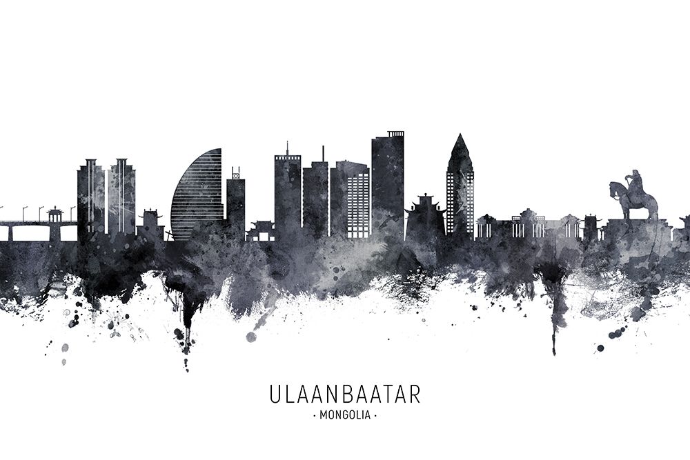 Ulaanbaatar Mongolia Skyline art print by Michael Tompsett for $57.95 CAD