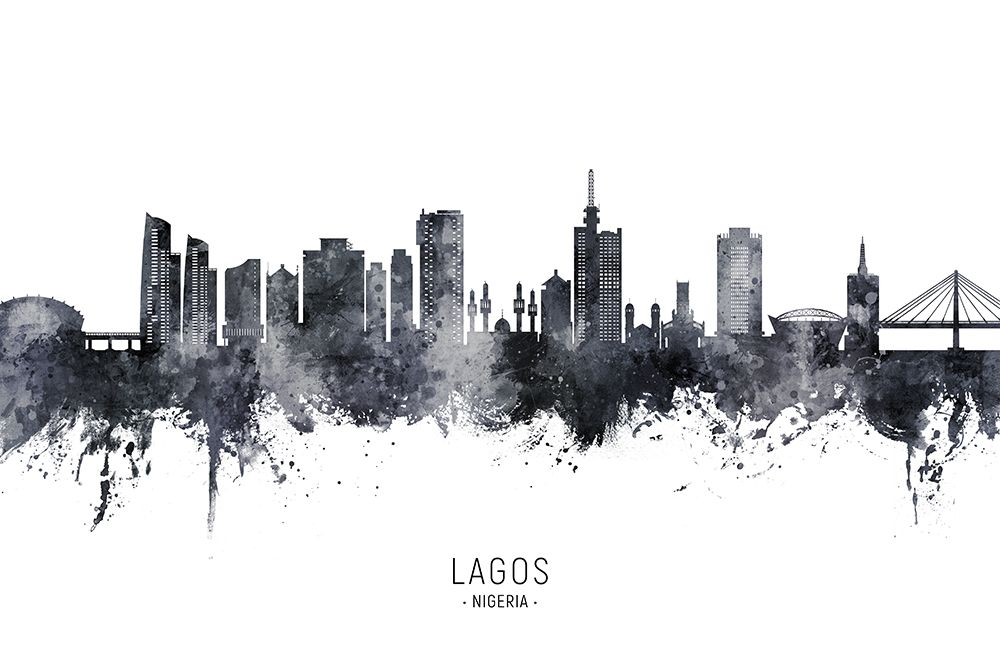 Lagos Nigeria Skyline art print by Michael Tompsett for $57.95 CAD