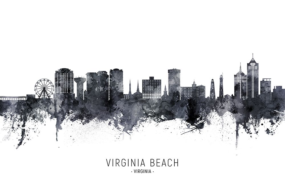 Virginia Beach Virginia Skyline art print by Michael Tompsett for $57.95 CAD
