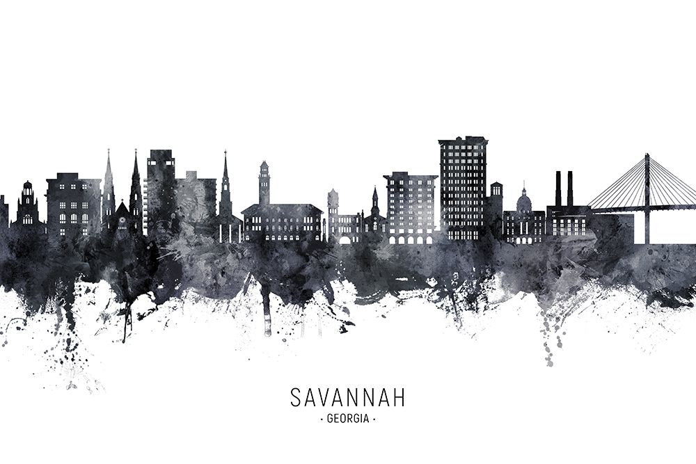 Savannah Georgia Skyline art print by Michael Tompsett for $57.95 CAD