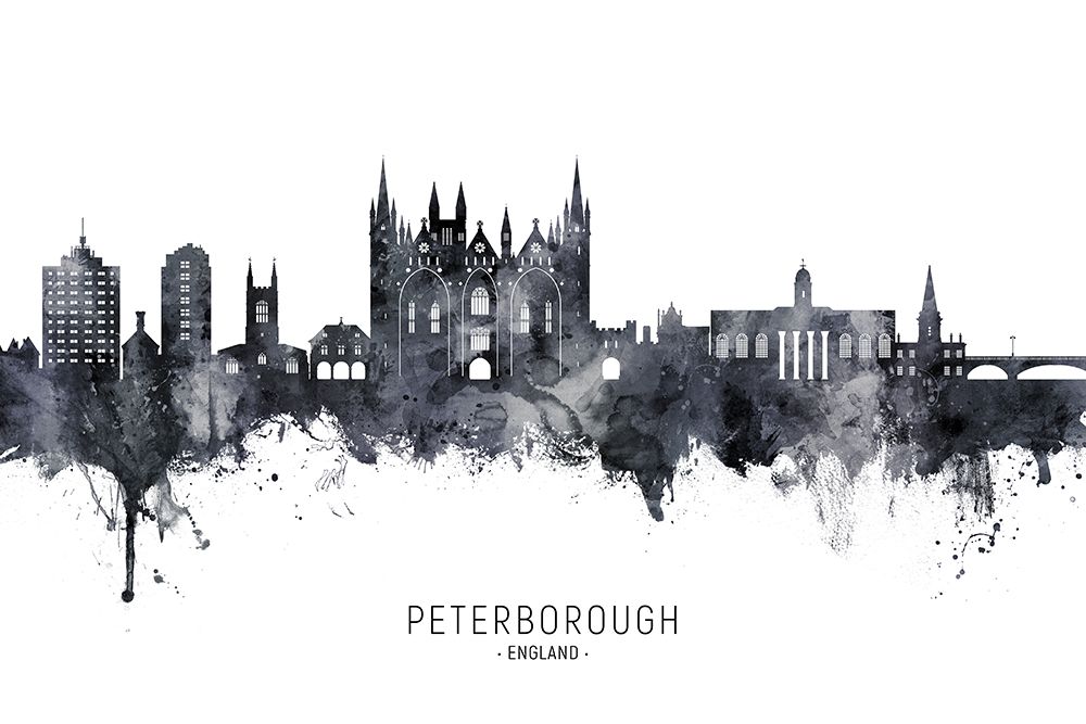Peterborough England Skyline art print by Michael Tompsett for $57.95 CAD