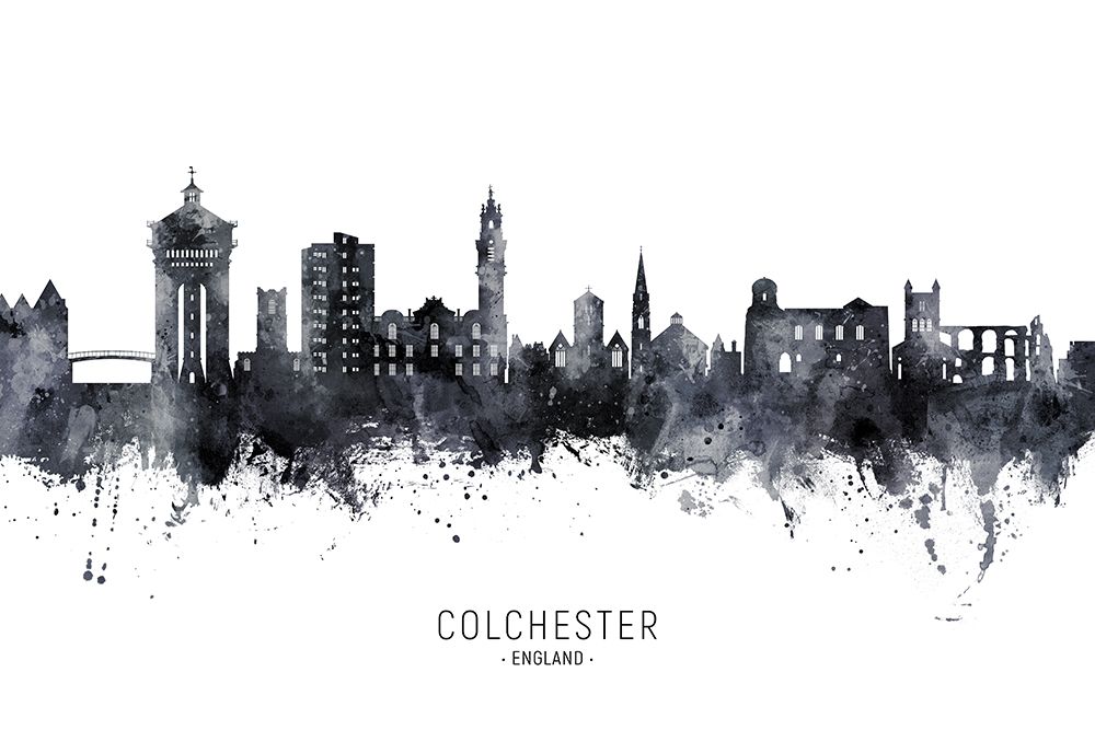 Colchester England Skyline art print by Michael Tompsett for $57.95 CAD