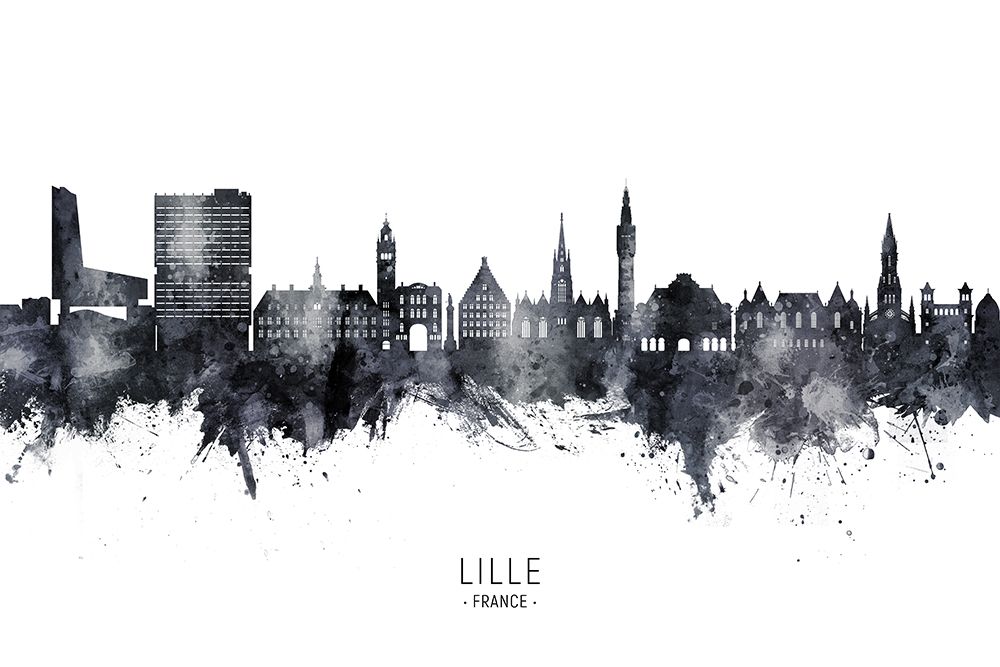 Lille France Skyline art print by Michael Tompsett for $57.95 CAD