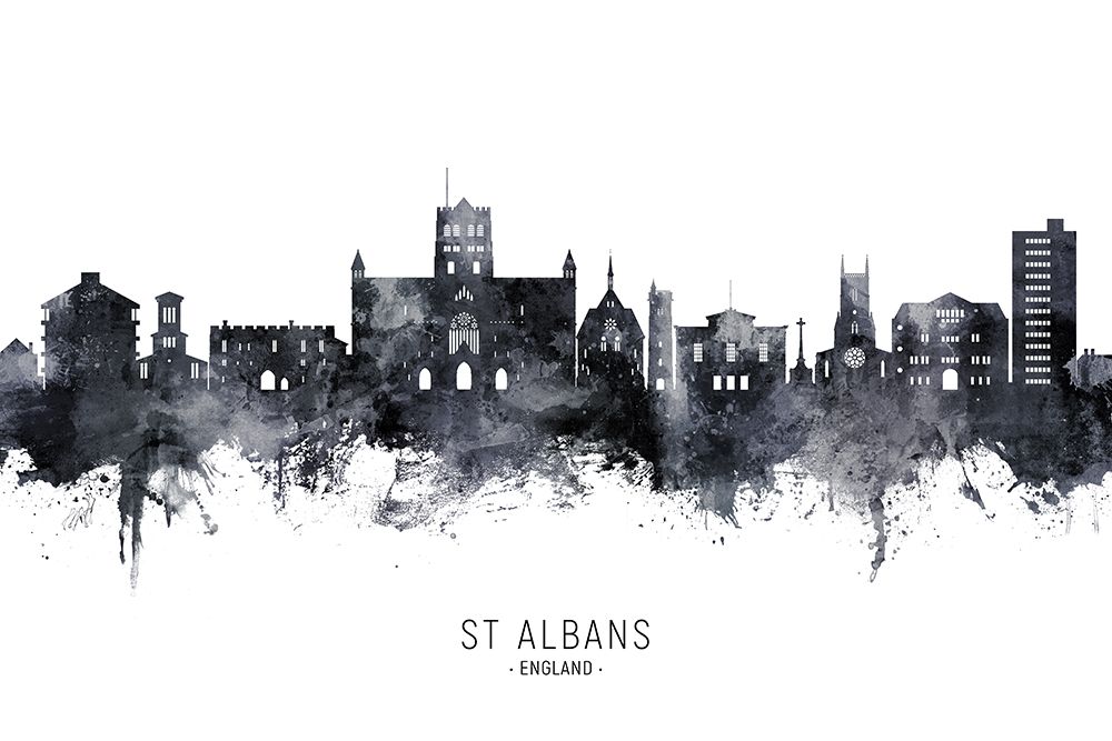 St Albans England Skyline art print by Michael Tompsett for $57.95 CAD