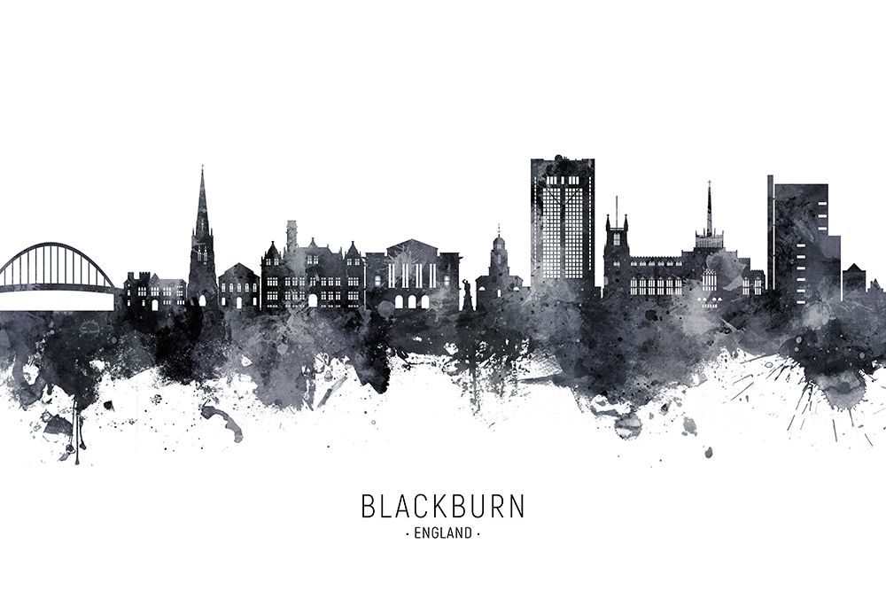 Blackburn England Skyline art print by Michael Tompsett for $57.95 CAD