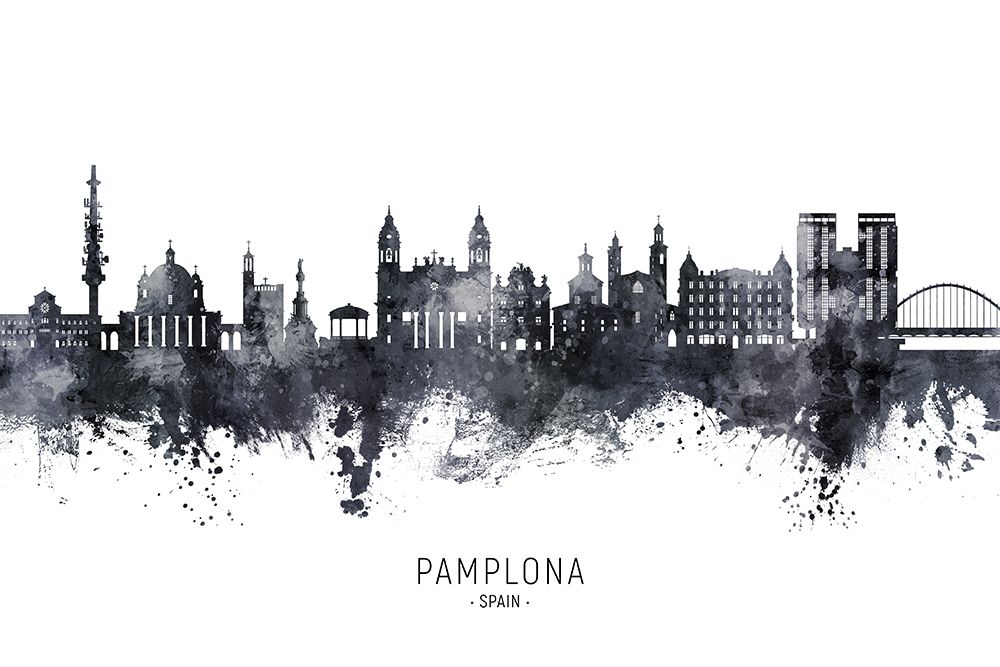 Pamplona Spain Skyline art print by Michael Tompsett for $57.95 CAD