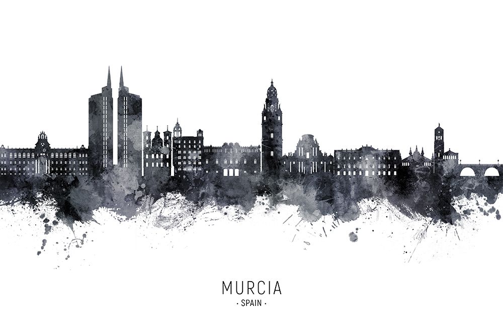 Murcia Spain Skyline art print by Michael Tompsett for $57.95 CAD