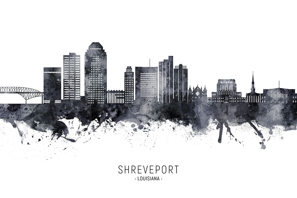 Shreveport Louisiana Skyline art print by Michael Tompsett for $57.95 CAD