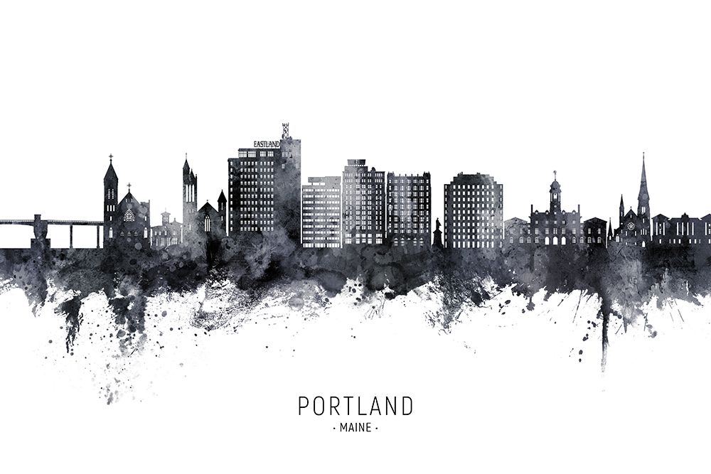 Portland Maine Skyline art print by Michael Tompsett for $57.95 CAD