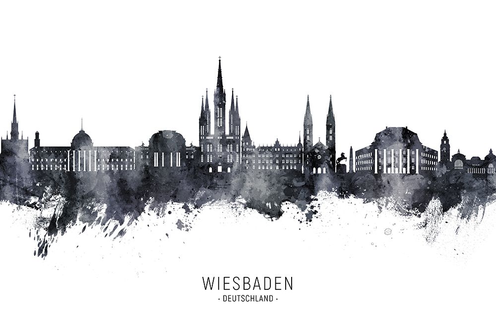 Wiesbaden Germany Skyline art print by Michael Tompsett for $57.95 CAD