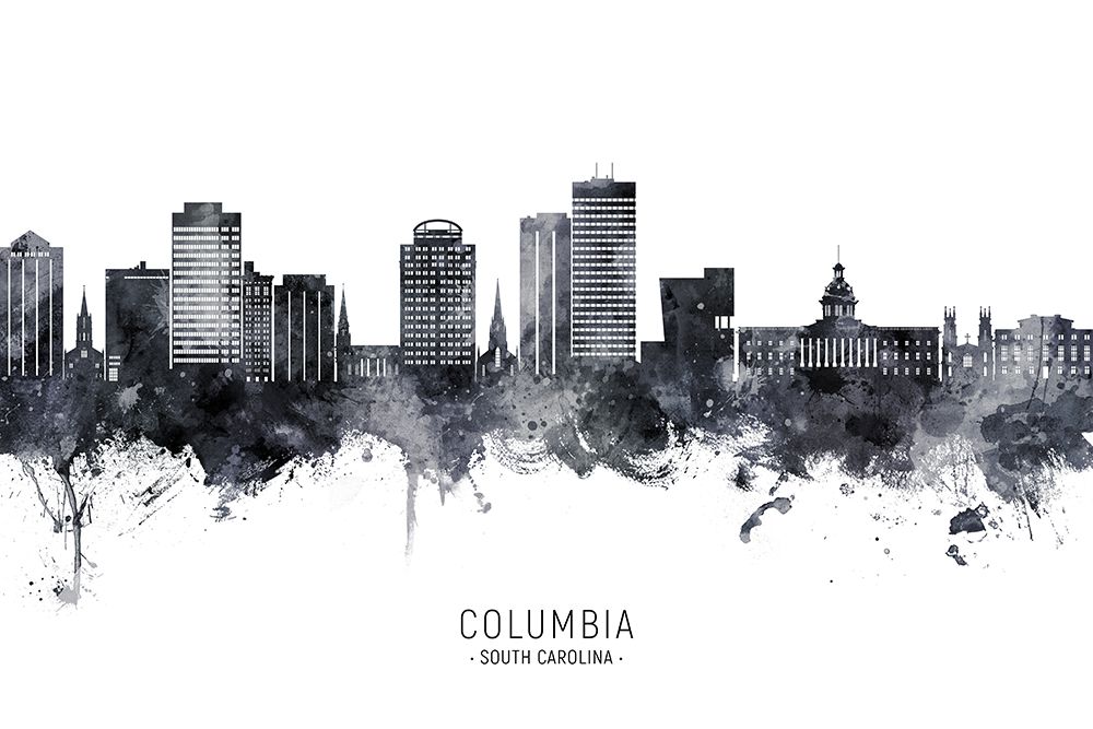 Columbia South Carolina Skyline art print by Michael Tompsett for $57.95 CAD