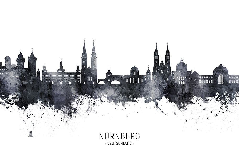 NAAndfrac14;rnberg Germany Skyline art print by Michael Tompsett for $57.95 CAD