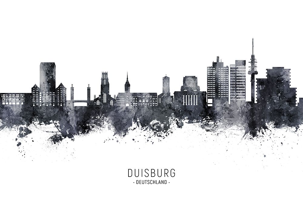 Duisburg Germany Skyline art print by Michael Tompsett for $57.95 CAD