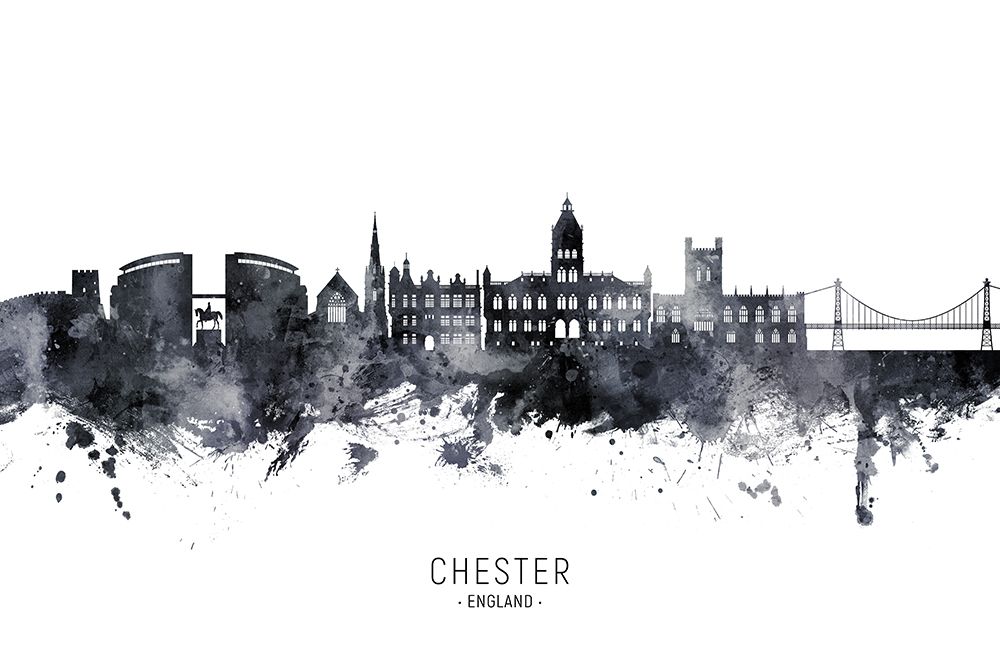 Chester England Skyline art print by Michael Tompsett for $57.95 CAD