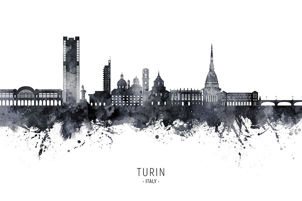 Turin Italy Skyline art print by Michael Tompsett for $57.95 CAD