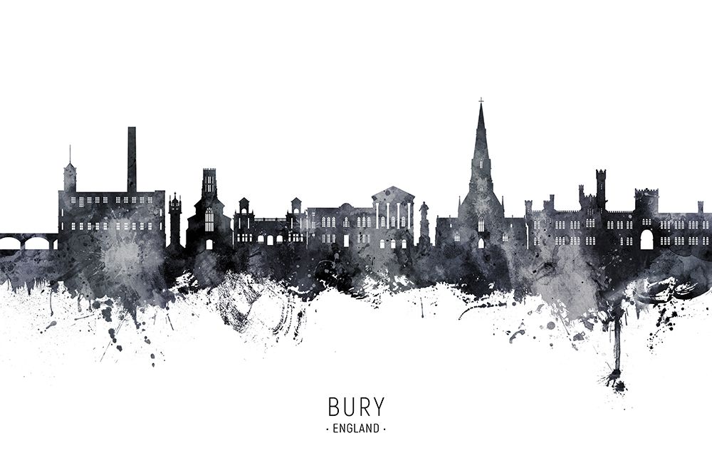 Bury England Skyline art print by Michael Tompsett for $57.95 CAD