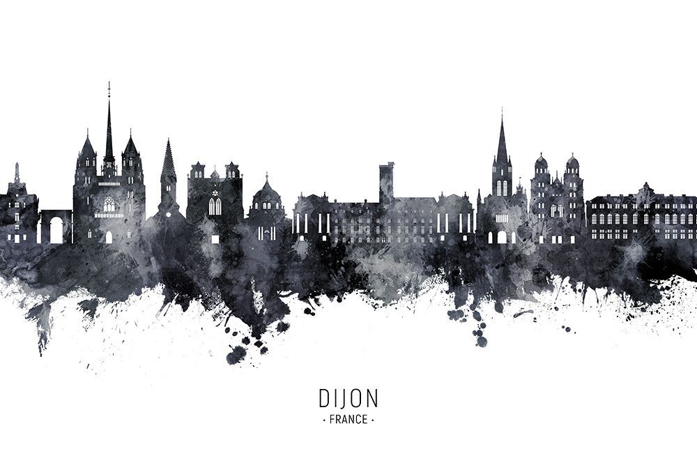 Dijon France Skyline art print by Michael Tompsett for $57.95 CAD