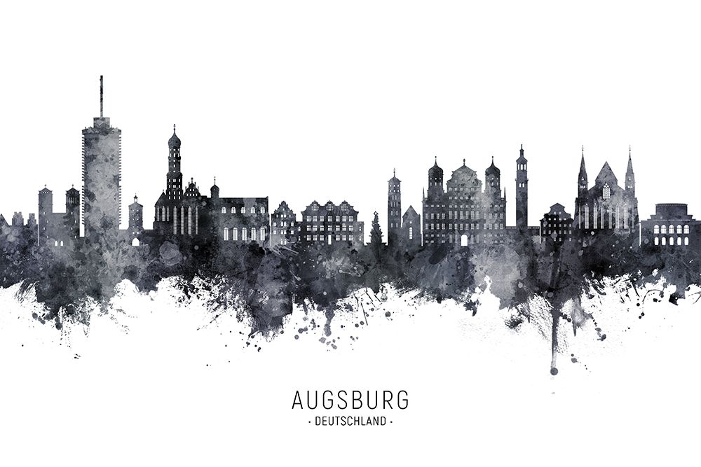 Augsburg Germany Skyline art print by Michael Tompsett for $57.95 CAD