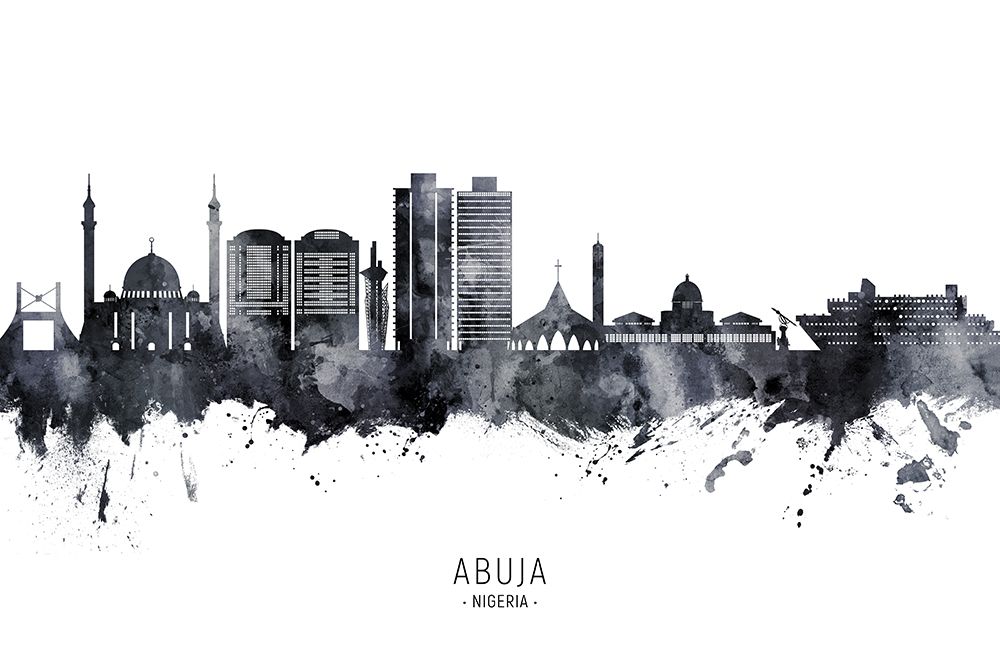 Abuja Nigeria Skyline art print by Michael Tompsett for $57.95 CAD