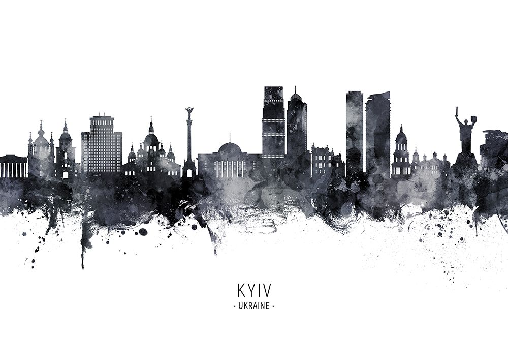 Kyiv Ukraine Skyline art print by Michael Tompsett for $57.95 CAD