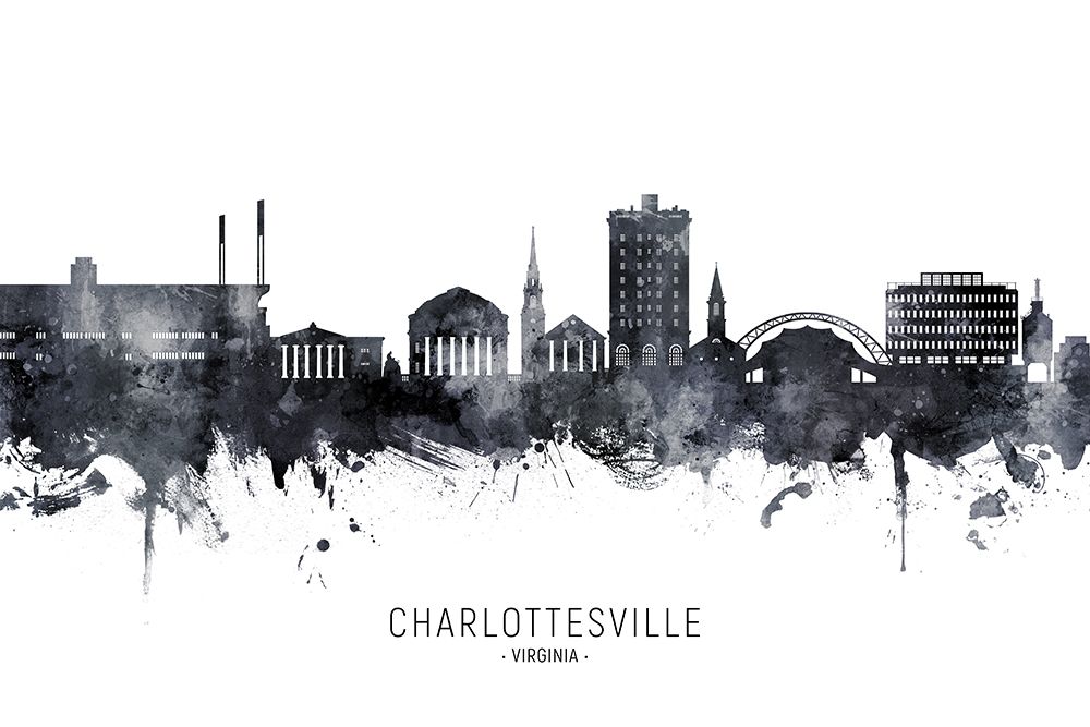 Charlottesville Virginia Skyline art print by Michael Tompsett for $57.95 CAD